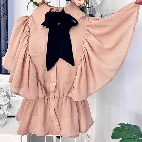 LAST ONE!!! ZARA Blouse with Contrasting Tie - Picture 11 of 12